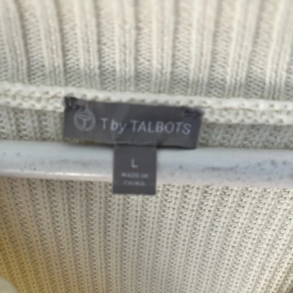 Women's Cream Sweater with Striped Accents - Picture 4 of 5